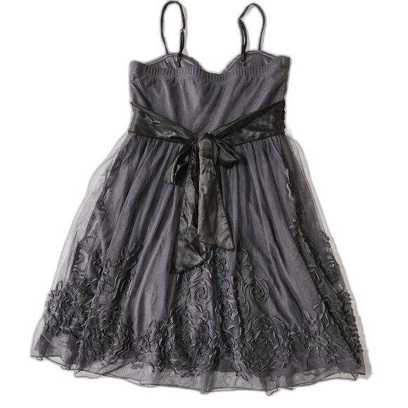 Studio Y Black Floral Tulle Party Dress - Size M - Picture 2 of 6